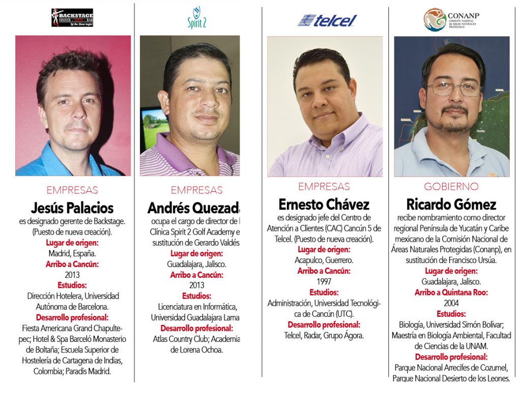 Jesús Palacios,  Andrés Quezada, Ernesto Chávez, Ricardo Gómez